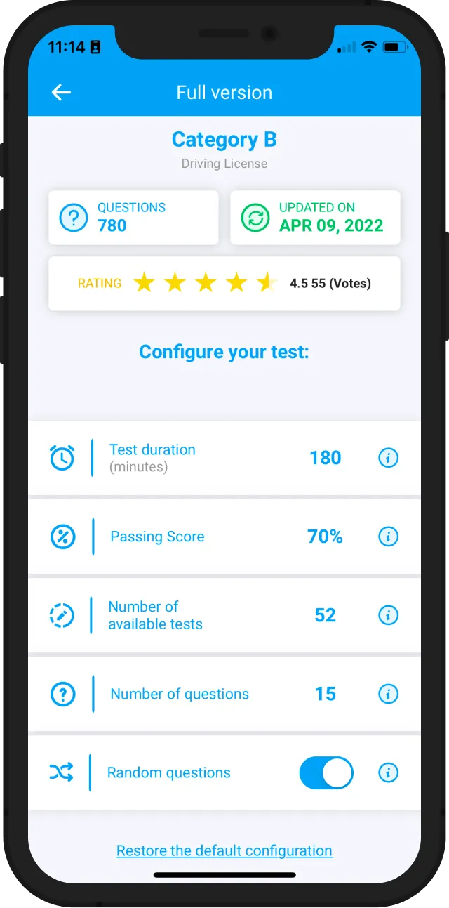Configurable practice mode gives you a sense of how it’s going to feel on the day of the test.