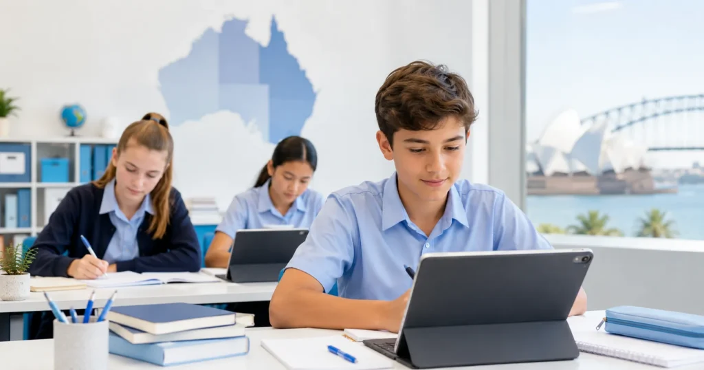Australian school students prepare for the ICAS Practice Test in an Academic Test setting using Easy-Quizzz online study tools.