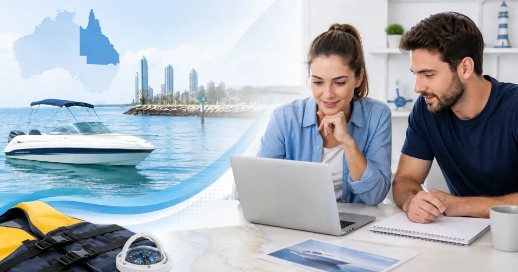 Easy-Quizzz Queensland boat Licence Test practice for Australia License and Driving License learners using boat licence test questions QLD.