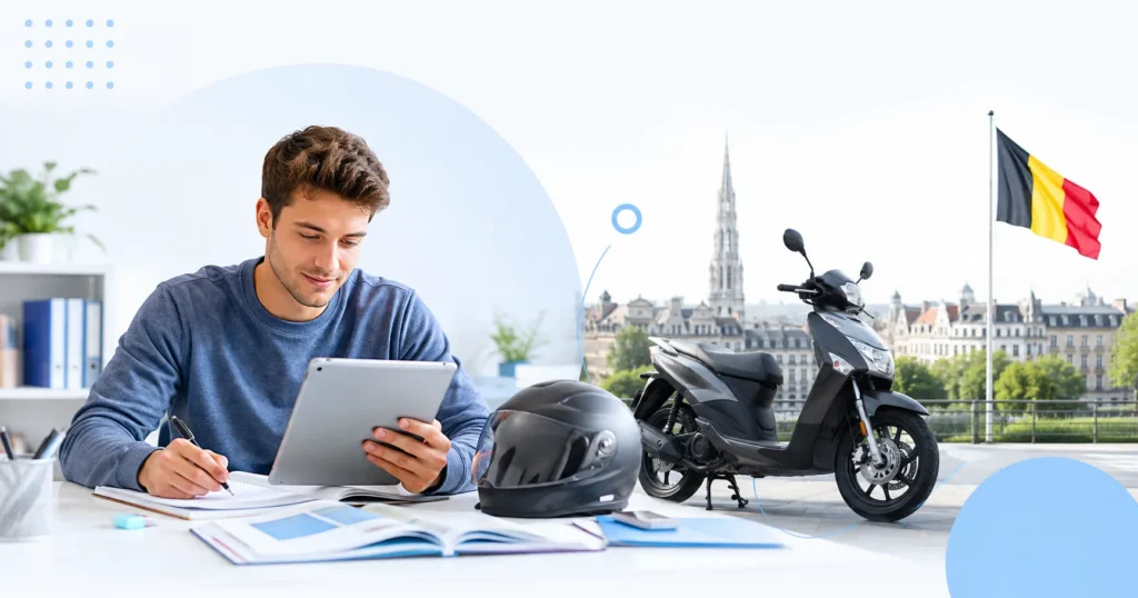 Easy-Quizzz voorbereiding in België voor het Rijbewijs AM proefexamen binnen Rijbewijs en Motorfietsen, met online studie en scootertraining.