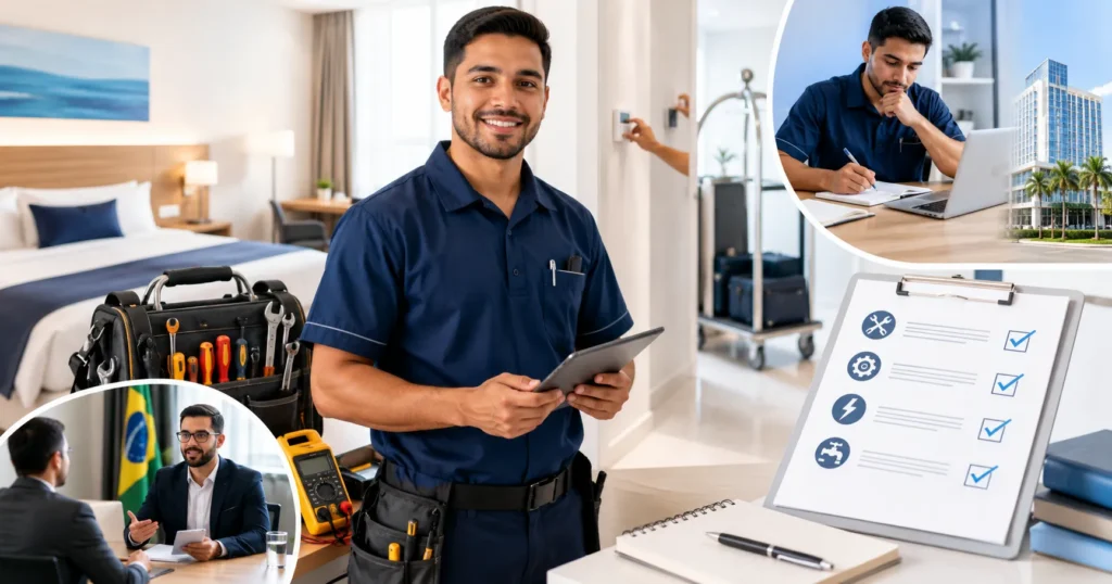 Imagem Easy-Quizzz no Brasil para OFICIAL DE MANUTENÇÃO em Ordens Profissionais com perguntas de entrevista AccorHotels.