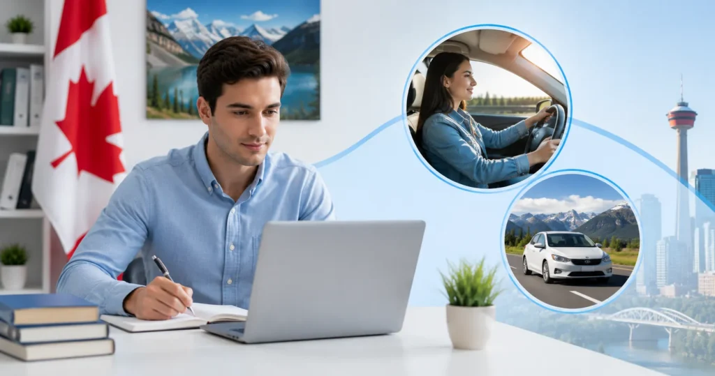 Easy-Quizzz Class 4 Knowledge Test Alberta image for Canada driving license training and Alberta Class 4 License preparation.