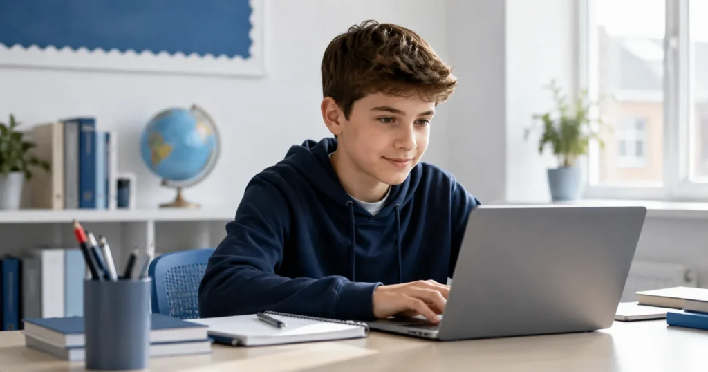 UK student preparing for CAT4 Test Practice for Year 7 Level D in School Admission Practice Test with Easy-Quizzz online study