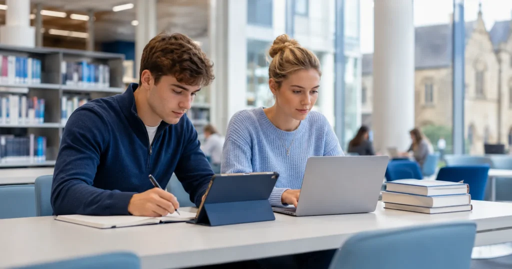 Easy-Quizzz BKSB Practice Test for UK university academic test preparation with focused students studying online.