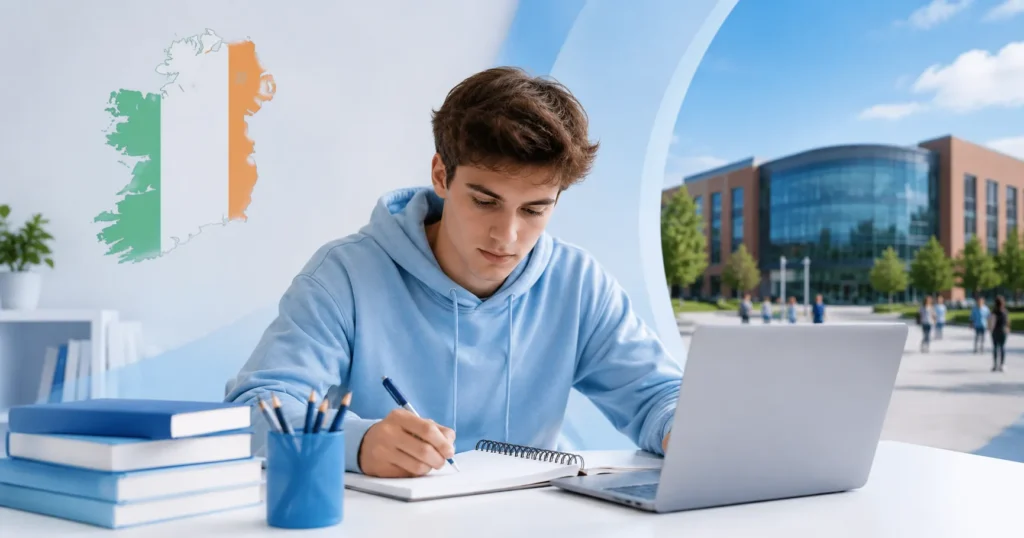 Student preparing with DCU Past Exam Papers for the DCU (Dublin City University) Practice Test in Ireland using Easy-Quizzz admission test practice.