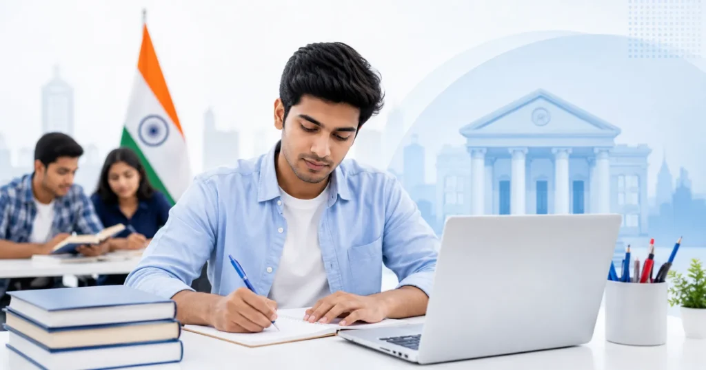 Indian candidate preparing for SBI PO Eligibility Criteria banking exam with Easy-Quizzz online practice for Sarkari Exam Banking Exams in India.