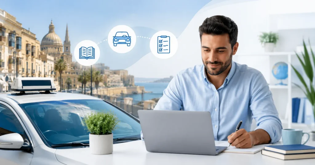 Easy-Quizzz Malta Taxi Driver Theory Test for driving license test preparation and online theory test practice.