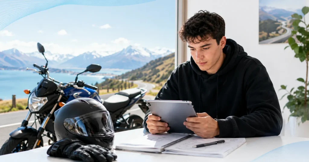 Easy-Quizzz Class 6 Motorcycle Licence Practice Test for New Zealand Driving License learners studying Motorcycle Theory Test NZ