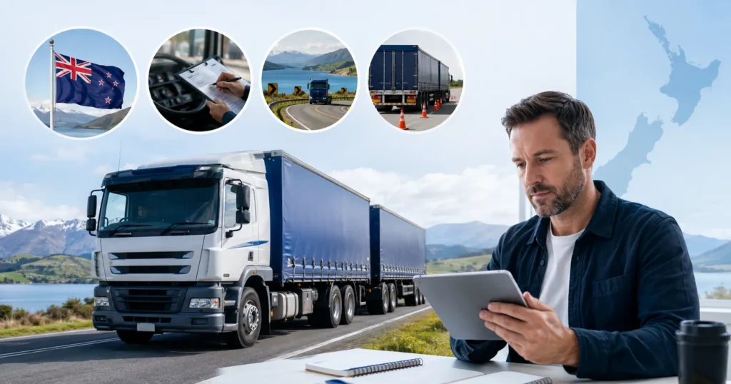 Easy-Quizzz NZ Class 3 Medium Combination Vehicle Licence Practice Test for New Zealand driving licence preparation.