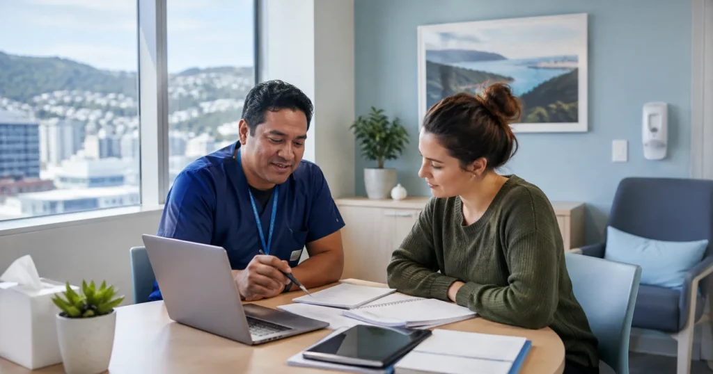 Easy-Quizzz Mental Health Support Worker Crisis Resolution Service Practice Test for Wellington Hospital public service roles in New Zealand.