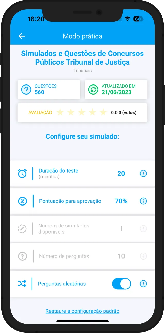 O Simulado Prova Especialista Técnico em Comunicações Exército Brasileiro em PDF não é suficiente? Utilize a nossa aplicação no modo de prática.