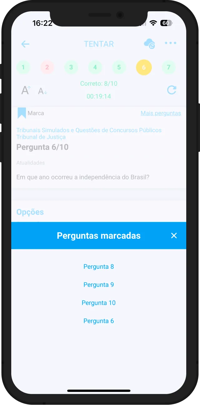 Marque as perguntas no PDF do teste Simulado Concurso Sargento Especialidade Controle de Tráfego Aéreo ou guarde as perguntas que não consegue responder através do nosso recurso.