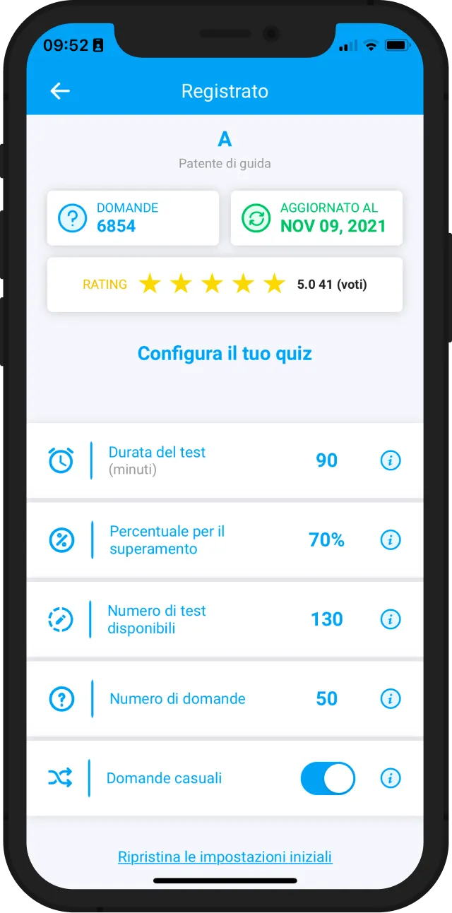 Configura il tuo simulatore in modalità pratica.