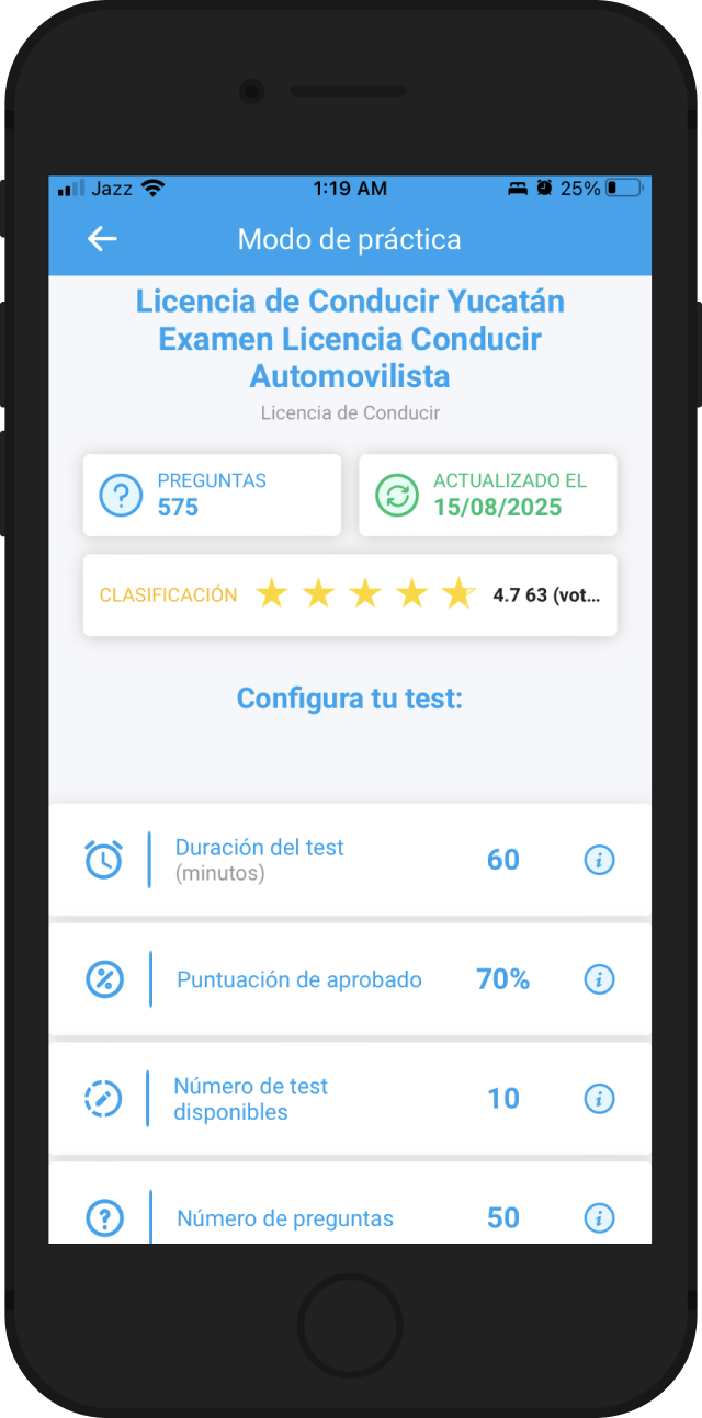 Personaliza el test que mejor se adapte a ti.