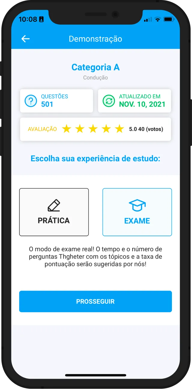 Modo exame: Deixe connosco depois de estudar para o teste Exame de Prática para Obtenção da Licença de Condutor de transporte de animais de curta duração em PDF!