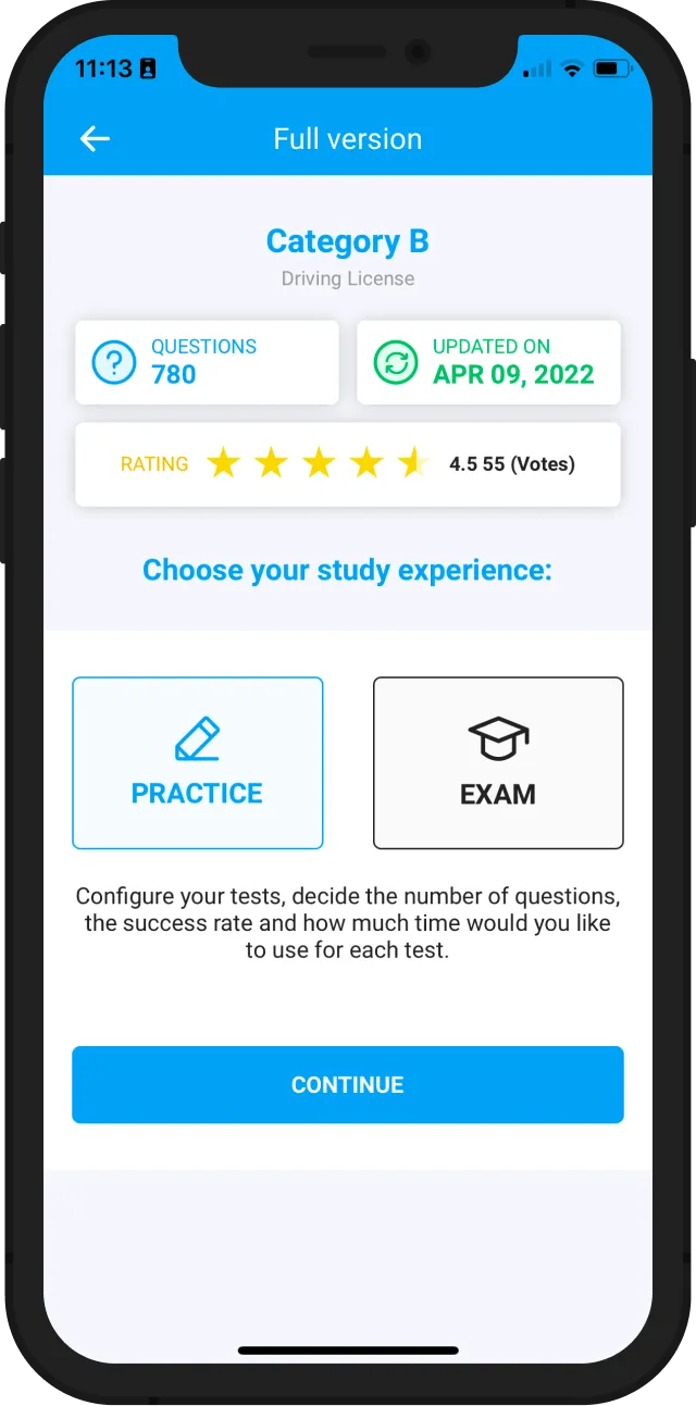 Practice Mode allows you to create customized practice tests that can be used over and over again.
