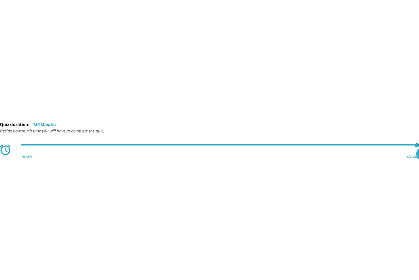 Custom duration selector of Cognitive Ability Test practice test