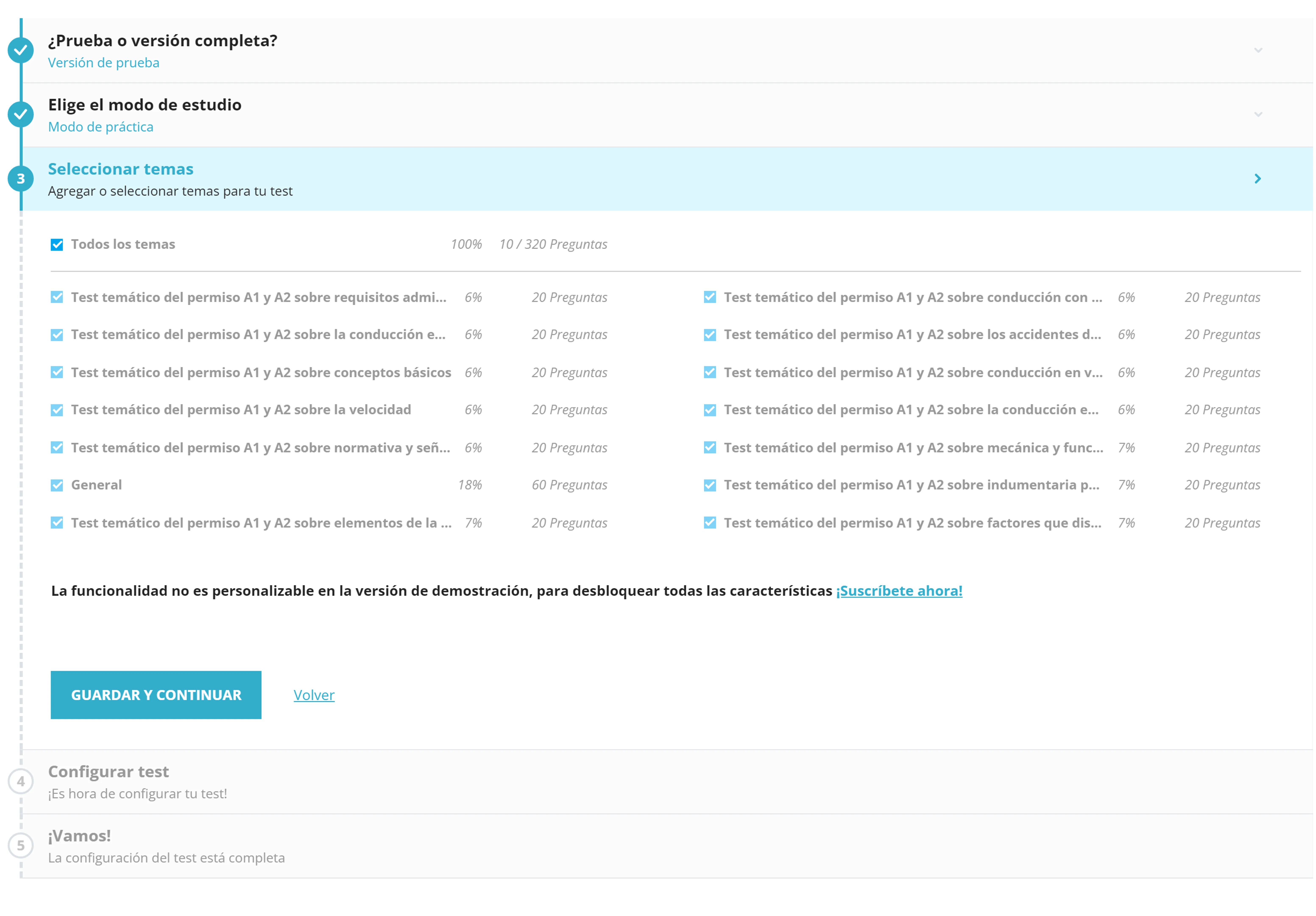 cómo activar el modo de estudio por temas Examen De Certificaciones