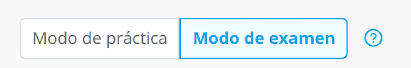 There is a screenshot of exam mode select for Examen De Certificaciones practice test