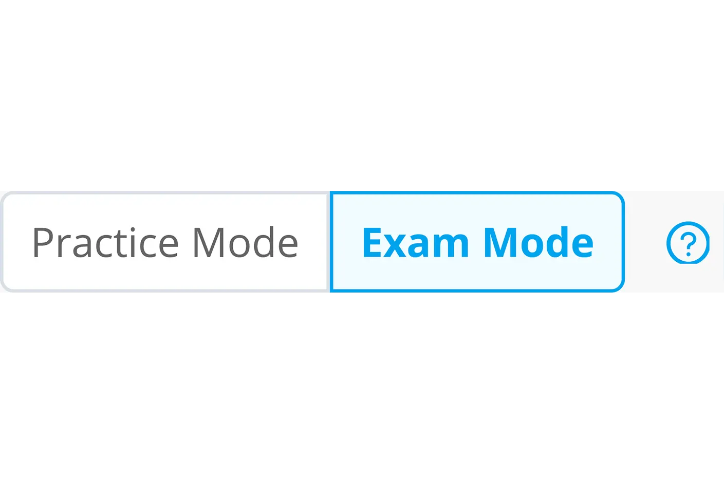 Exam mode select for Harver practice test