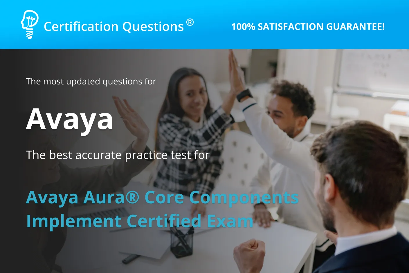 This image represents the Avaya Aura Core Components Implement questions