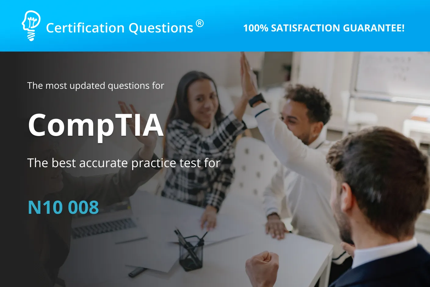 Here is the image for the study guide of the Comptia Network+ practice test n10-008