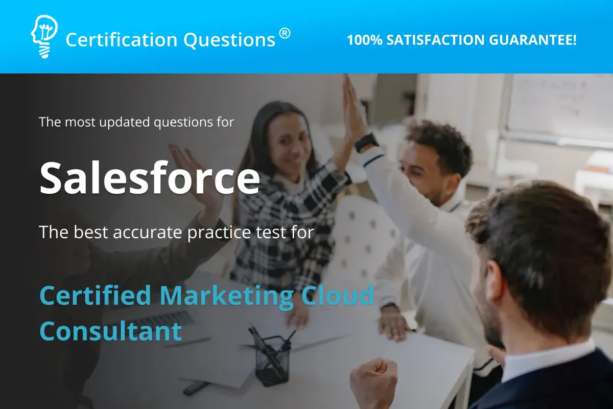 This image represents the salesforce marketing cloud consultant certification questions